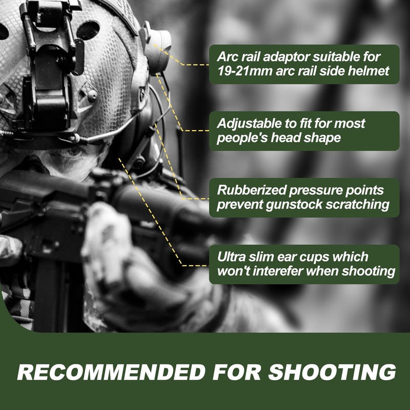 PROHEAR Arc Rail Adapter for Helmet Shooting Ear Protection Earmuffs, NRR 23dB Noise Reduction Hearing Protection for Hunting - Image 5